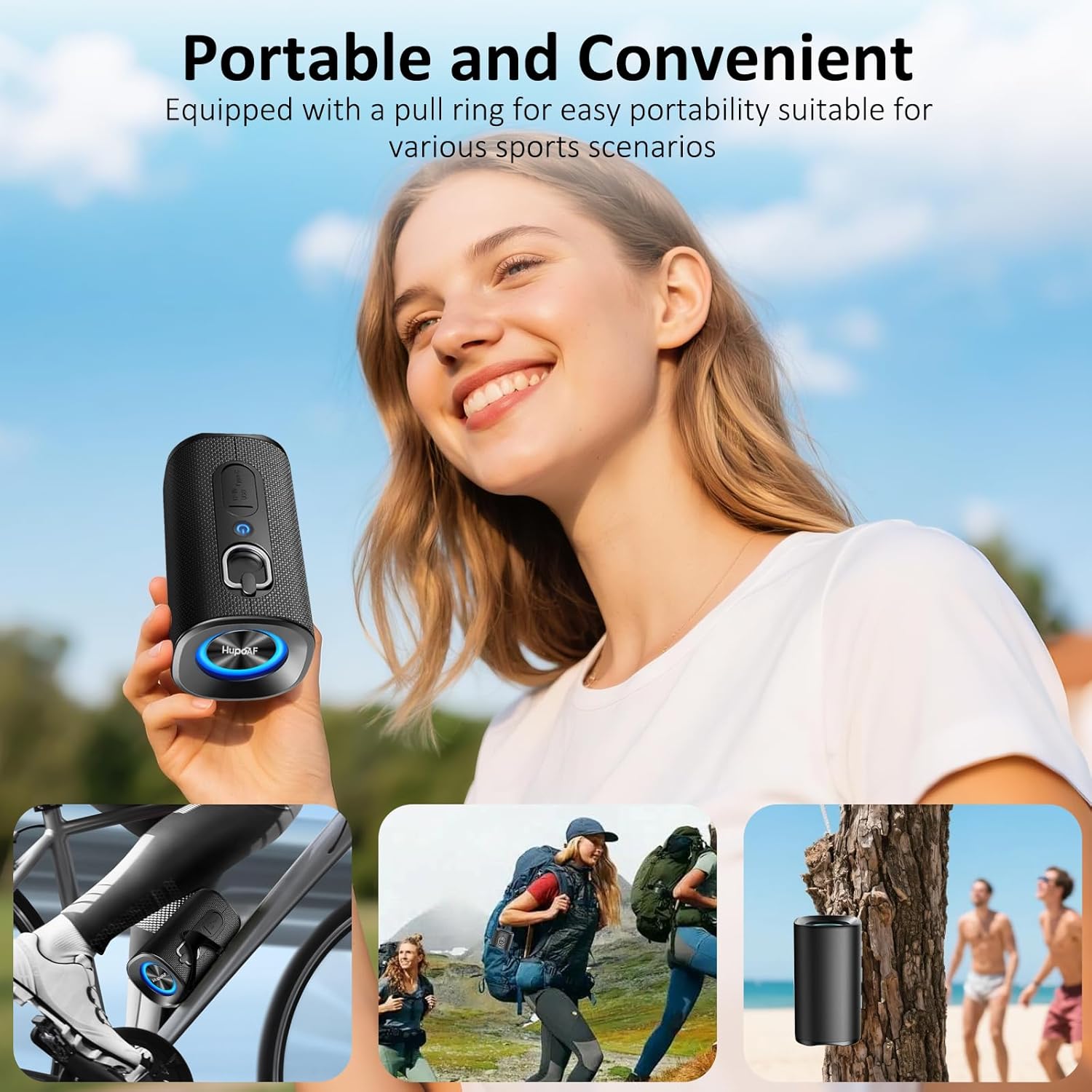 Bluetooth 5.4 Speaker, 2026 Wireless Bluetooth Speaker with 20W Stereo Deep Bass, HD Call, Colorful RGB Lights, TF-Card USB, TWS Pairing, IP-X7 Waterproof for Travel Party Home Beach Indoor Outdoor